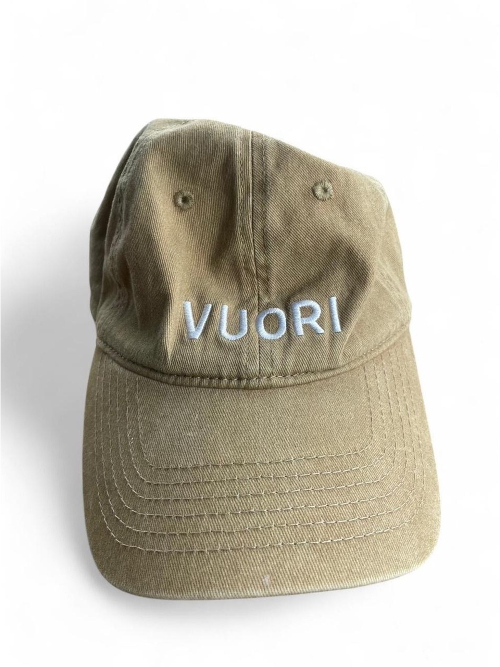 Vuori Tan Baseball Cap with White Embroidery